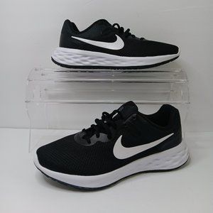 Nike REVOLUTION 6 Black White DC3729-003 Athletic Running Shoes